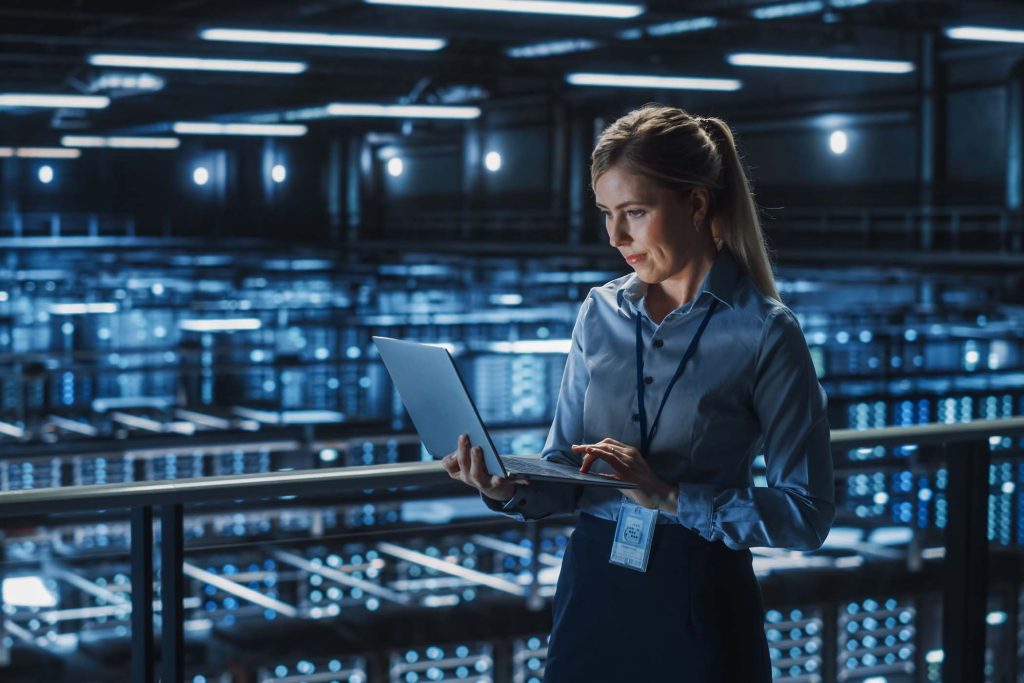 Cyber-security-expert-working-on-laptop-in-security-centre